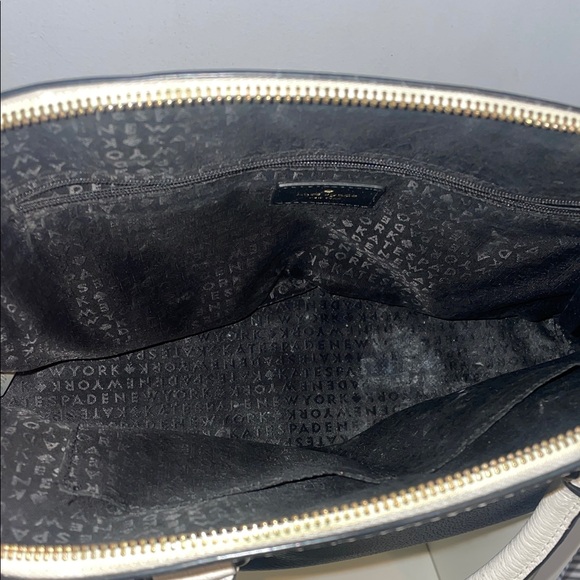 Kate Spade Grove Street Carli Satchel Two-Tone Black White Leather Crossbody Bag - Picture 9 of 13